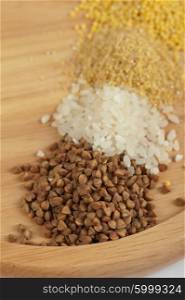 Cereals - buckwheat rice millet. Cereals - buckwheat rice millet and wheat groats