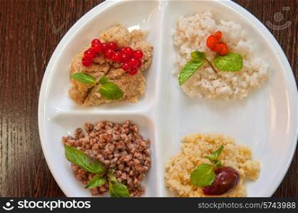Cereals - buckwheat rice millet wheat groats. Cereals