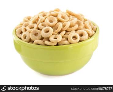cereals rings in bowl isolated on white background