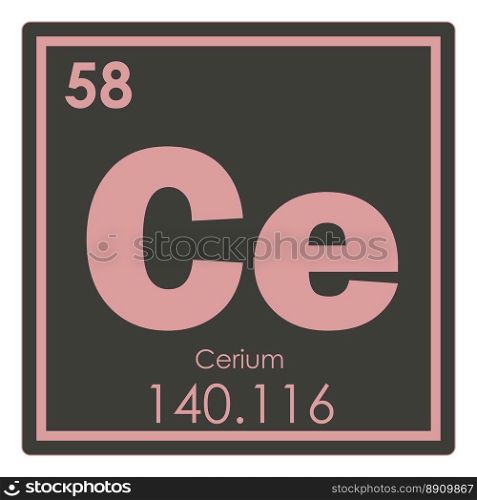 Cerium chemical element periodic table science symbol