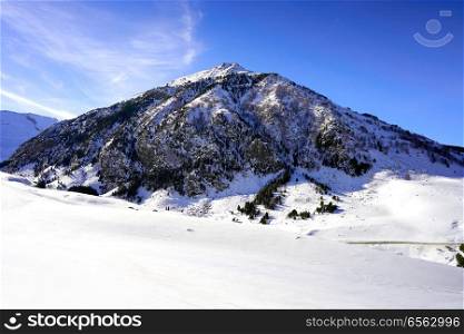 Cerler mountains in Pyrenees of Huesca in Spain