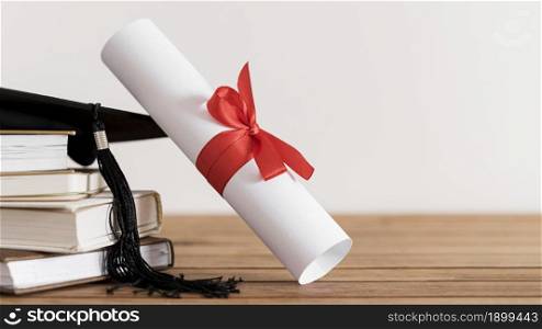 certificate with ribbon bow books. Resolution and high quality beautiful photo. certificate with ribbon bow books. High quality beautiful photo concept