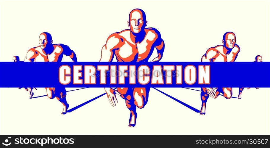 Certification as a Competition Concept Illustration Art. Certification