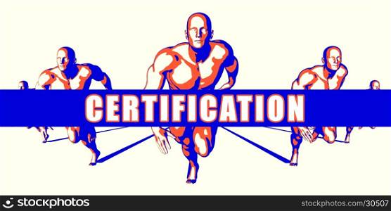 Certification as a Competition Concept Illustration Art. Certification