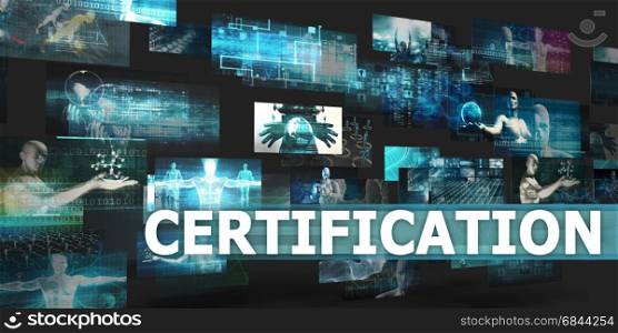 Certification Presentation Background with Technology Abstract Art. Certification. Certification