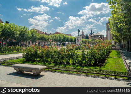 Cervantes Square in Alcala de Henares, Madrid province, Spain