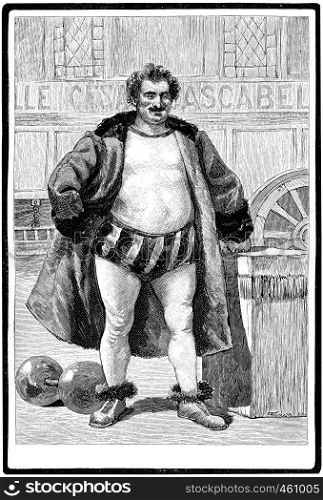 Cesar Cascabel, vintage engraved illustration. Jules Verne Cesar Cascabel, 1890.