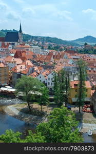 Cesky Krumlov city spring view (Czech Republic).