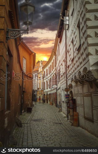 Cesky Krumlov - the city of South Bohemia Czech Republic region. Located on the Vltava River. declared a UNESCO World Heritage Site.. Cesky Krumlov