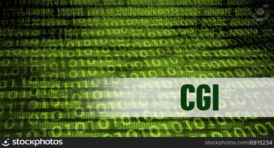 Cgi Coding Language with Green Binary Background. Cgi