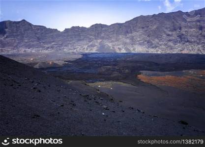 Cha das Caldeiras and Pico do Fogo in Cape Verde, Africa. Cha das Caldeiras and Pico do Fogo in Cape Verde