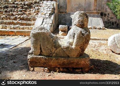 Chac Mool Chichen Itza figure with tray on stomach Mexico Yucatan