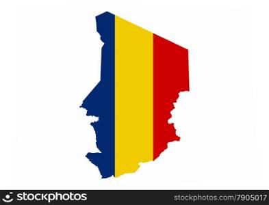 chad country flag map shape national symbol