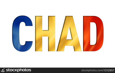 Chadian flag text font. chad symbol background. Chadian flag text font