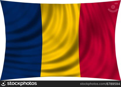 Chadian national official flag. African patriotic symbol, banner, element, background. Correct colors. Flag of Chad waving, isolated on white, 3d illustration