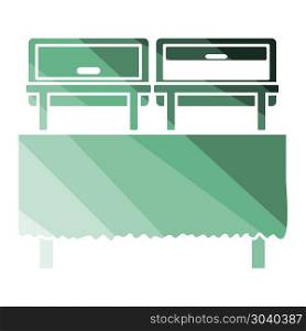 Chafing dish icon. Chafing dish icon. Flat color design. Vector illustration.