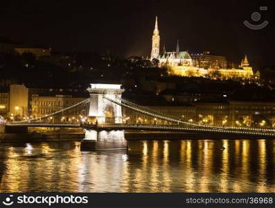 Chain Bridge on Danube - Budapest, Hungary