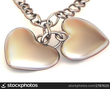 Chain with two hearts