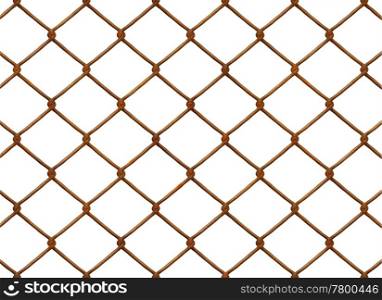 chainlink fence. a chain link fence on white background