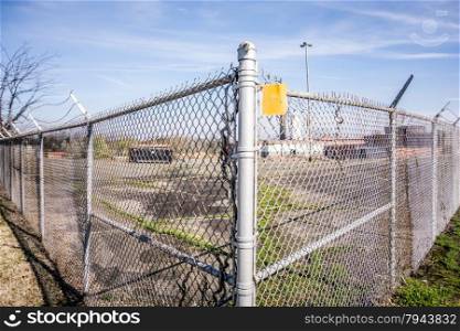 chainlink fence securing perimeter of property