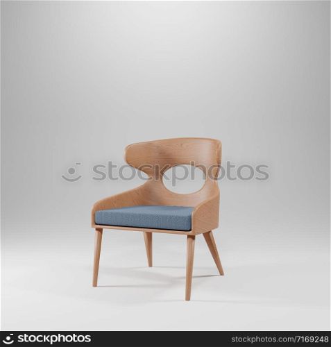 Chair and gray background for advertising in the website of magazine ,isolated ,3d rendering