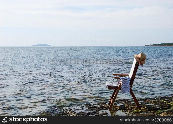 Chair at the coast of Baltic sea at the island oland in sweden