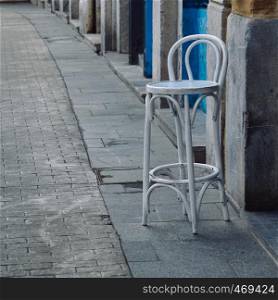 chair in the terrace in the street