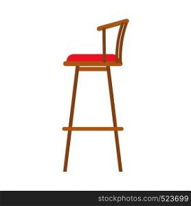 Chair kitchen side view indoor flat appliance vector icon. Home equipment wooden sofa stool furniture. Interior room design