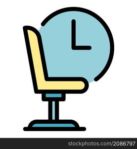 Chair waiting icon. Outline chair waiting vector icon color flat isolated. Chair waiting icon color outline vector