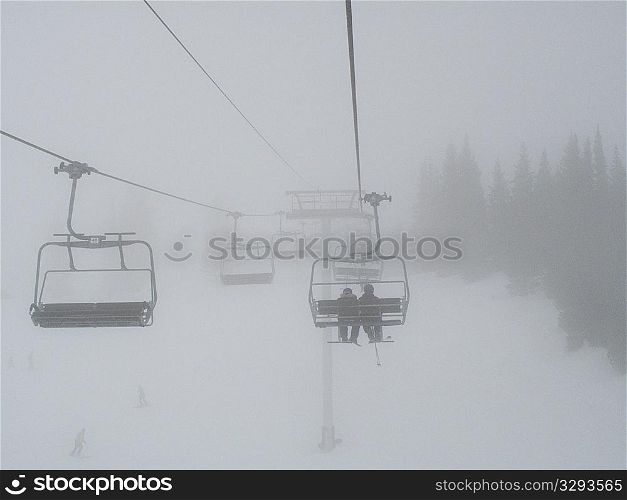 Chairlift on the slopes in Vail, Colorado