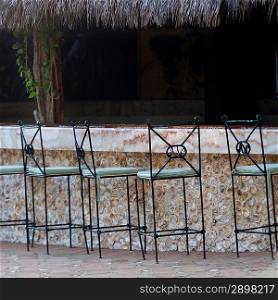 Chairs in a restaurant, Sayulita, Nayarit, Mexico