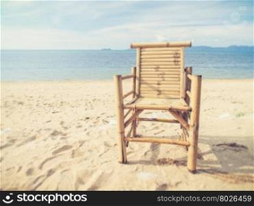 chairs on tropical beach (Vintage filter effect used)