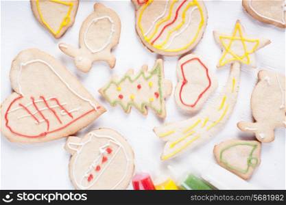 Chaldly gingerbread cookies on the white table