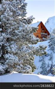 Chalet in the snow