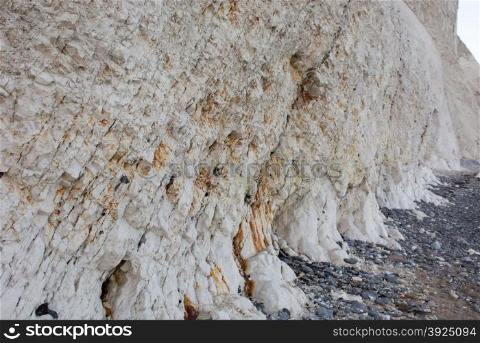 Chalk cliff at mons klint. Chalk cliff at mons klint with flint stones