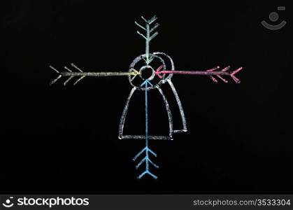 "Chalk drawing concept of "Target your customers" on a blackboard"