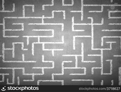 Chalk drawn maze