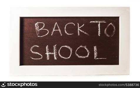 "chalkboard with "back to school" isolated on white"