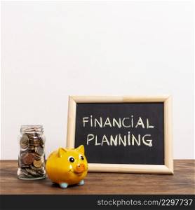 chalkboard with financial planning text money