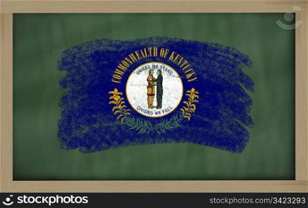 Chalky american state of kentucky flag painted with color chalk on old blackboard