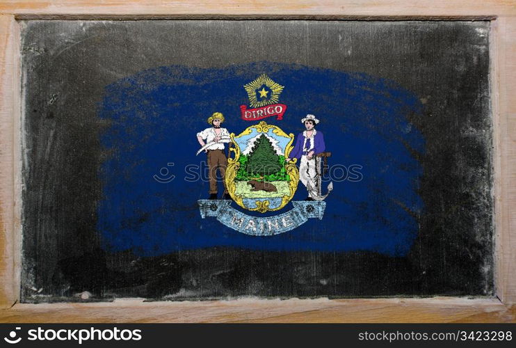 Chalky american state of louisiana flag painted with color chalk on old blackboard