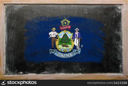 Chalky american state of louisiana flag painted with color chalk on old blackboard