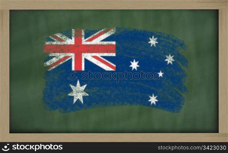 Chalky national flag of australia painted with color chalk on blackboard illustration