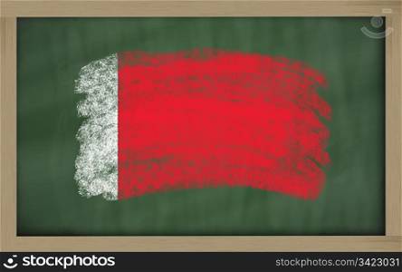 Chalky national flag of bahrain painted with color chalk on blackboard illustration
