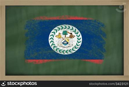 Chalky national flag of belize painted with color chalk on blackboard illustration