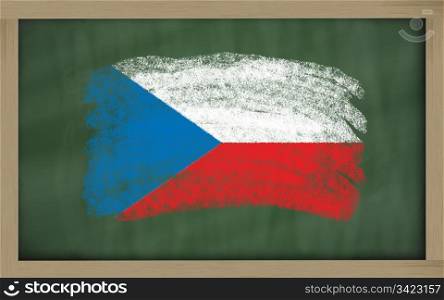 Chalky national flag of czech painted with color chalk on blackboard illustration