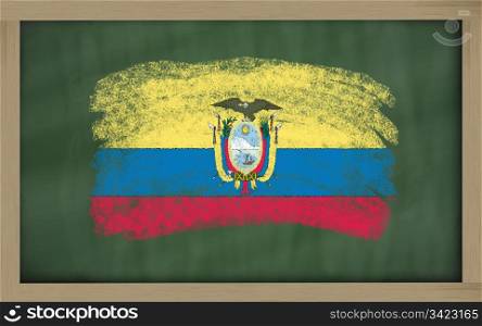 Chalky national flag of ecuador painted with color chalk on blackboard illustration