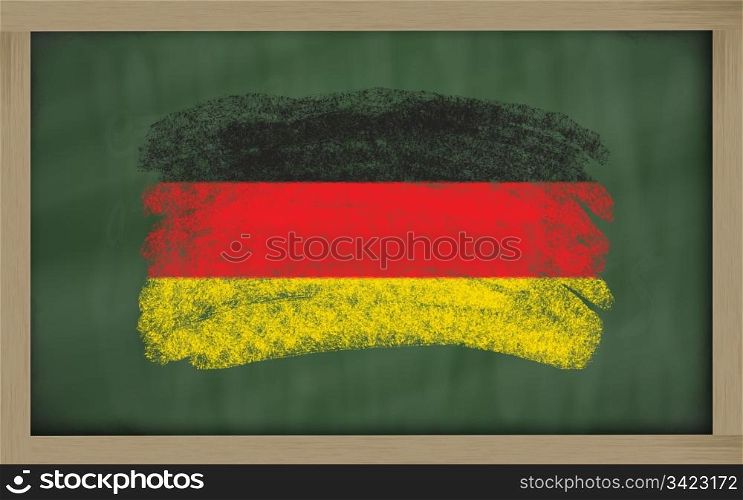 Chalky national flag of germany painted with color chalk on blackboard illustration