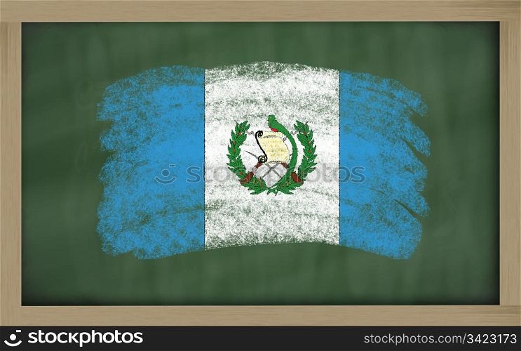 Chalky national flag of guatemala painted with color chalk on blackboard illustration