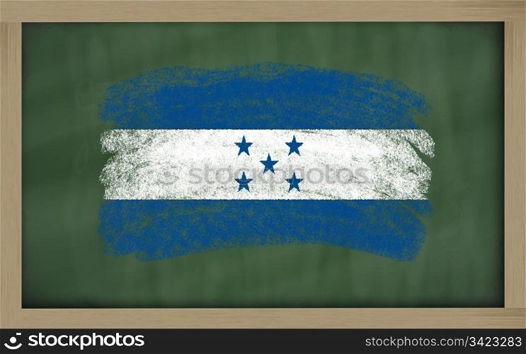 Chalky national flag of honduras painted with color chalk on blackboard illustration